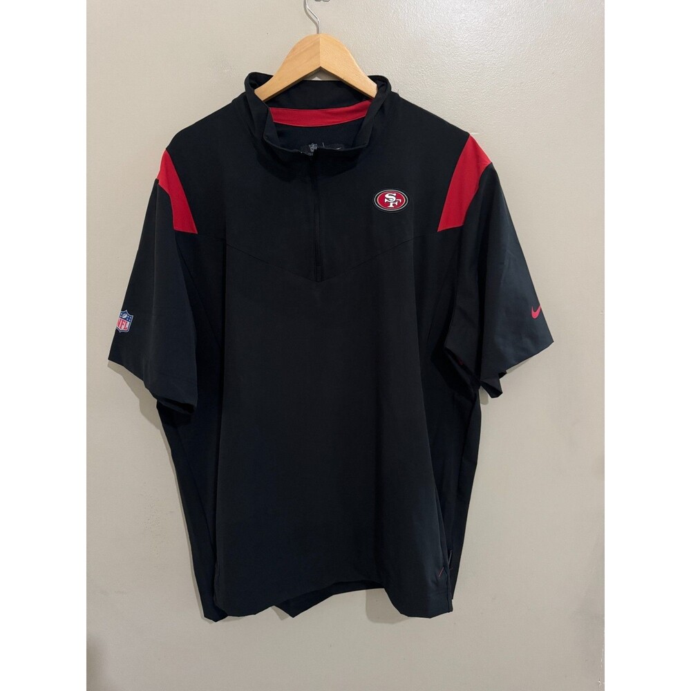 Men's 2XL Nike NFL San Francisco 49ers Team Issued PE Sideline 1/2 Zip Jacket
